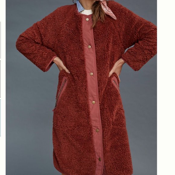 ⭐️Margot Reversible Sherpa Zebra Peasant Hippie Hip Art Deco Jacket Sweater Coat - Picture 6 of 8